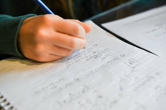 Teenage girl doing her homework