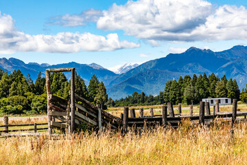 country side near Hokitika on the west coast of New Zealand