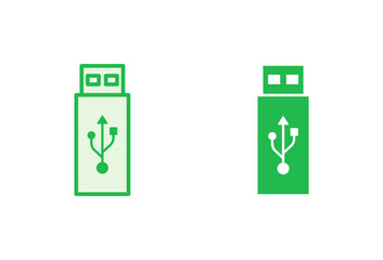 Usb icon set. Flash disk icon vector