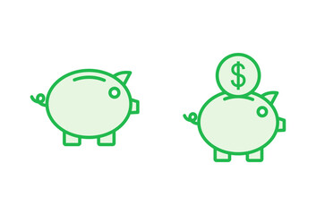 Piggy bank icon vector. piggy money icon