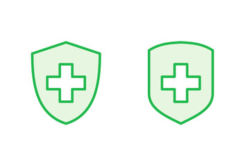 Health insurance icon set. Insurance health document icon