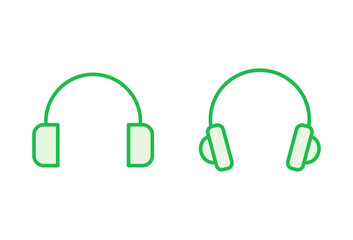 Headphone icon set. Headvector icon symbols