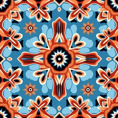 Soothing Geometric Textile Design Seamless Floral Pattern