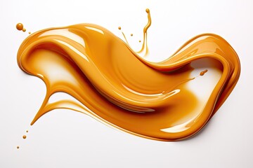 Caramel sauce on a blank surface