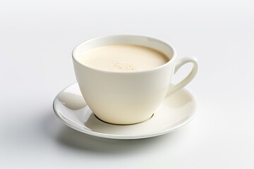 Cup of milk cream isolated and soft