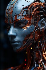 A cybernetic person with artificial intelligence. Generative AI. 