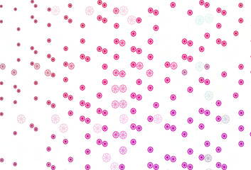 Fototapeta na wymiar Light Purple, Pink vector template with ice snowflakes.