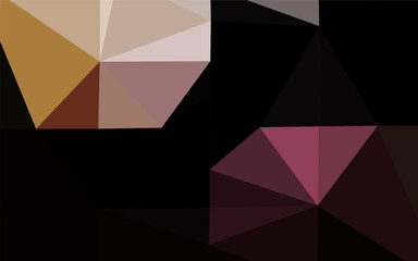 Dark Pink, Yellow vector polygonal background.