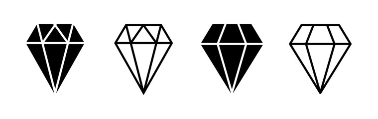 Diamond icon vector. gem icon. crystal stone