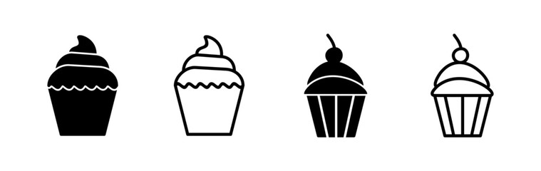 Cup cake icon vector. cake icon. bakery. muffin