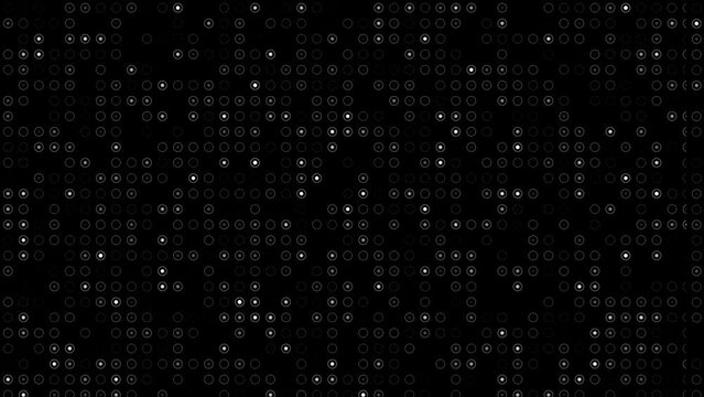 Animated Abstract Technology Dark Background with Glowing Random Elements - Data, Hi-Tech Concept, Virtual Space, Looped Stock Animation for Motion Graphics Design, Backdrop, and Wallpaper