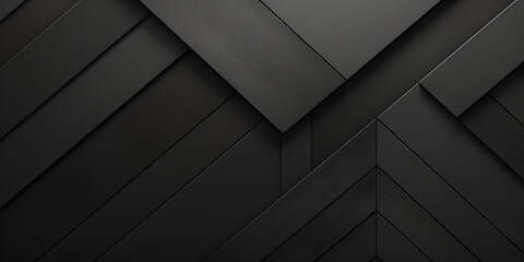 Modern Black Wooden Panel Texture, sophisticated close-up of modern black wooden panels arranged in a herringbone pattern, creating a sleek and contemporary textured surface - obrazy, fototapety, plakaty