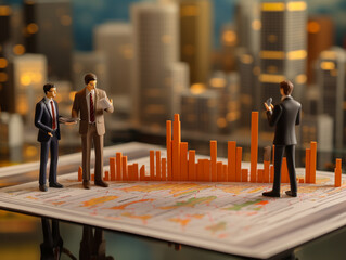 ビジネスシーンのジオラマ