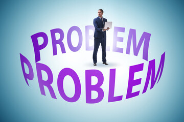 Business problem concept with businessman