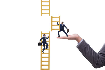 Concept of help and assistance with businessman