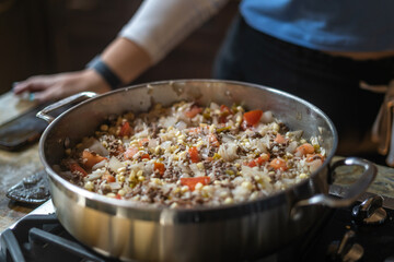 Food Preparation in Kitchen