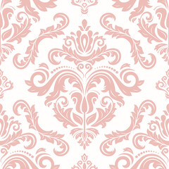 Orient classic pink and white pattern. Seamless abstract background with vintage elements. Orient background. Ornament for wallpapers and packaging