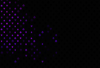 Dark purple vector background with cards signs.