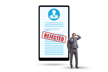 Man receiving rejection notice on his cv