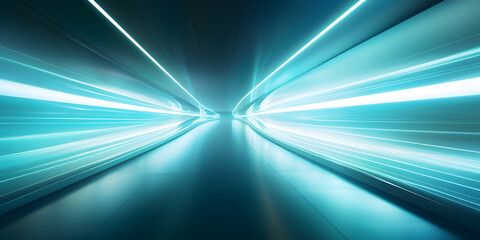 Neon Velocity: Futuristic Tunnel with Glowing Curves sense of high-speed movement, embodying a futuristic transportation background