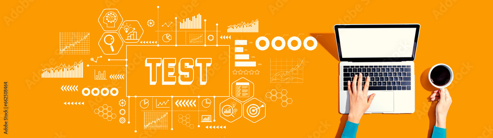 Poster test theme with person using a laptop computer