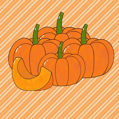 Pumpkin Illustration. This design comes with vibrant colors. It can be used as home and business decoration. 
