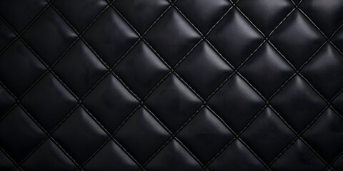 Black Suede Textured Quilted Leather Wallpaper