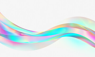 虹色の波型グラフィック素材