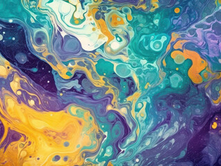 Fototapeta na wymiar Abstract Colorful Liquid Marble Texture, Generative AI