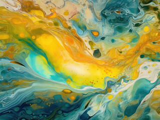 Abstract Colorful Liquid Marble Texture, Generative AI