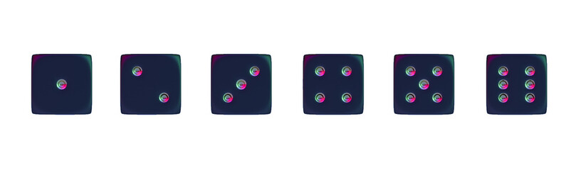 3d illustration of dices on white background.