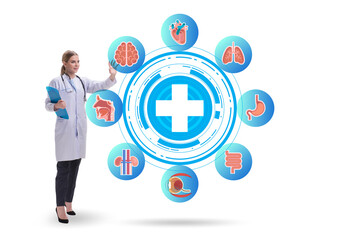 Telemedicine concept with medical elements