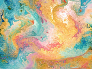 Abstract Colorful Liquid Marble Texture, Generative AI