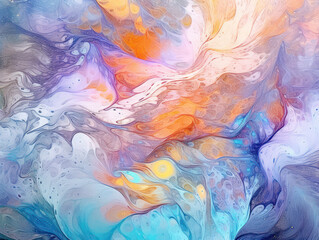 Abstract Colorful Liquid Marble Texture, Generative AI