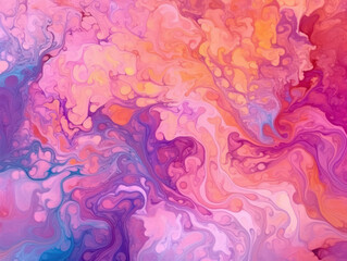 Abstract Colorful Liquid Marble Texture, Generative AI