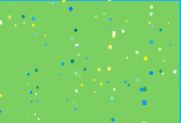 Light Blue, Yellow vector template with crystals, circles, squares.