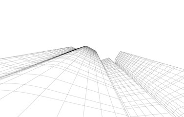Fototapeta premium abstract architecture vector 3d drawing