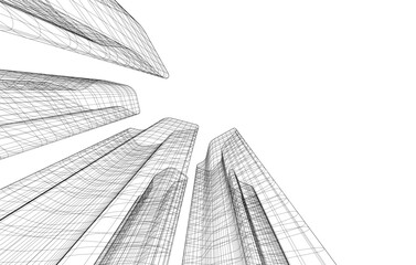 Fototapeta premium abstract architecture vector 3d drawing