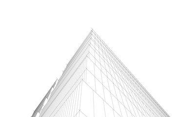 abstract architecture vector 3d drawing