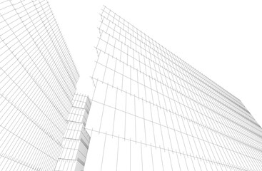 Fototapeta premium abstract architecture vector 3d drawing