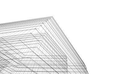 abstract architecture vector 3d drawing