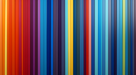 Vivid Vertical Stripe Background: Multicolored Linear Striped Lines Compositions with Orderly Arrangements