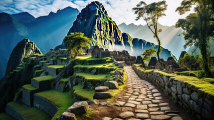 Ancient paths and ruins in Peru - obrazy, fototapety, plakaty