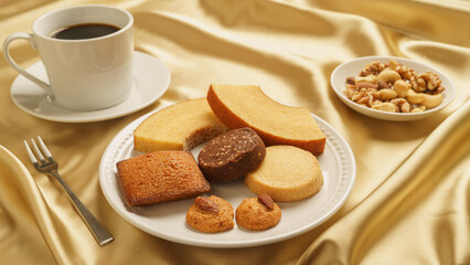 珈琲とお菓子｜バームクーヘン・フィナンシェ・クッキーとミックスナッツ