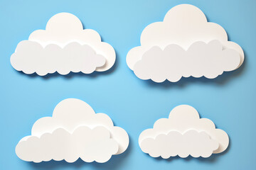 Obraz premium Cloud with blue background, clear sky with clouds, cloudy weather, weather forecast concept, illustration