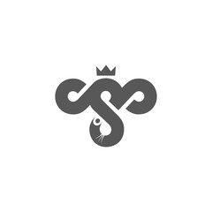 The logo is a T and S monogram. TSS or SST. Elegant and gold.