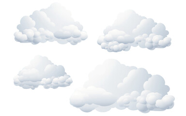 Cloud with transparent background, clear sky with clouds, rainy season, cloudy weather, weather forecast concept, illustration