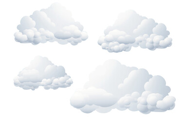 Fototapeta premium Cloud with transparent background, clear sky with clouds, rainy season, cloudy weather, weather forecast concept, illustration