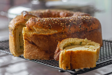 bread with sesame seeds