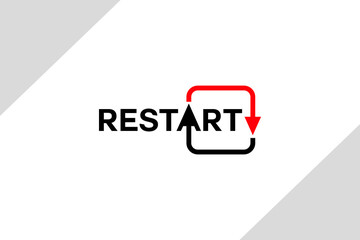 vector is the word restart. Computer and Handphone, android